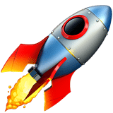 the rocket emoji launching off into space