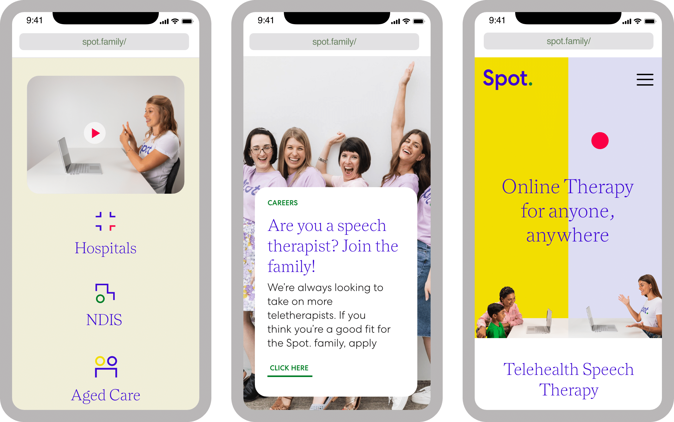 iPhone mockup featuring the Spot Therapy website