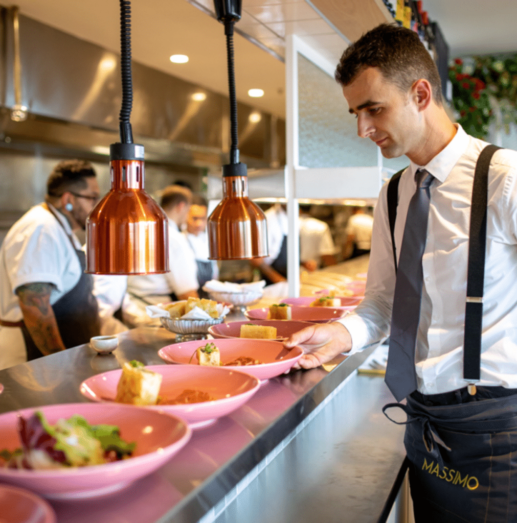 Massimo waiter serving food