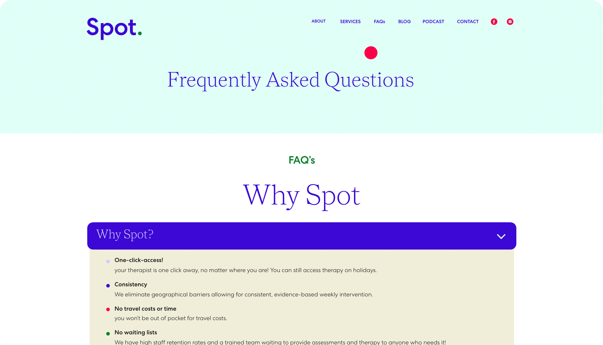 Spot Therapy website
